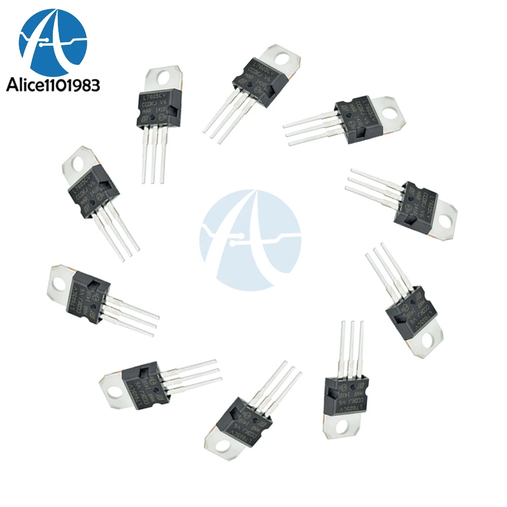 

5Pcs TO 220 LM7805 L7805 7805 TO-220 Voltage Regulator IC Chip