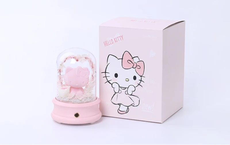 Японский hello kitty Presrved свежий цветок Bluetooth беспроводной динамик розовый в любовь музыкальная шкатулка Ночник светильник подарок на день рождения