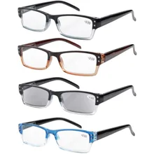 R012 Eyekepper шорты, набор из 4 шт. Пружинные шарниры прямоугольные очки для чтения включает в себя от солнца для чтения+ 1,0/1,25/1,5/1,75/2/2,25/2,5/2,75/3/3,5/4