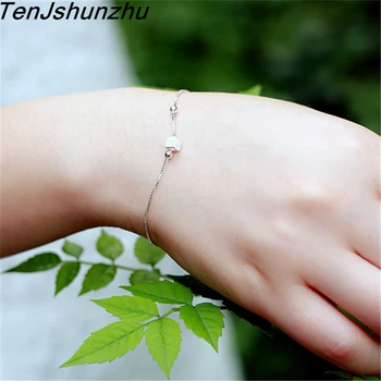 

Fashion 925 Sterling Silver Fashion Women Jewelry Wire Drawing Square Bracelet For Gift Girls Lady Drop Shipping sl291
