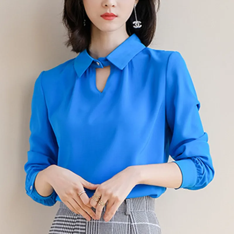 Женские блузки женские топы и шифон майки футболки синий Blusa Feminina плюс размер XXL