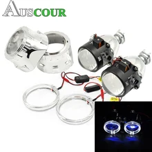 Hid bixenon lente Do Projetor de luz do dia levou correndo DRL angel eyes máscara mortalhas motocicleta kit de montagem do carro apto para h1 h4 h7 olhos demônio