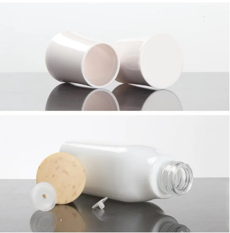 Porcelain white Glass Spray Bottle Grain Tetragonal Bottle Emulsion Cream Jar Cosmetic Container Toner Vial 50g 40ml 100ml 120ml (19)
