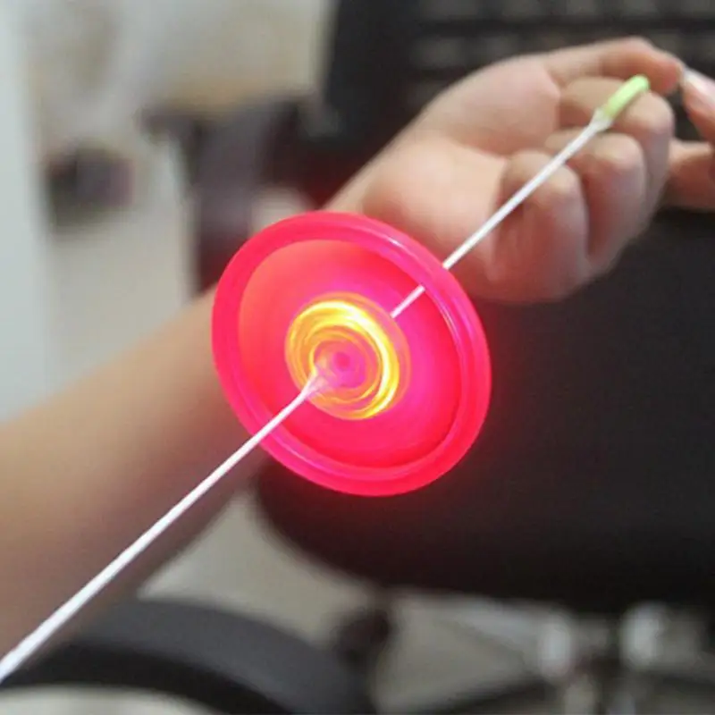 

1Pcs Pull Hand Luminous Flashing Flywheel Toy LED Toys Novelty Flash Gyro For Children Birthday Gift Toys Color Random #