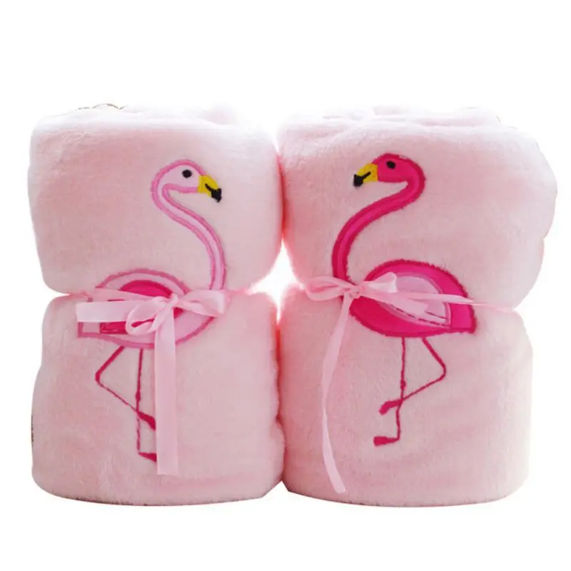 Двустороннее Флисовое одеяло с фламинго, мягкое фланелевое одеяло, простыня для сна, одеяло для путешествий