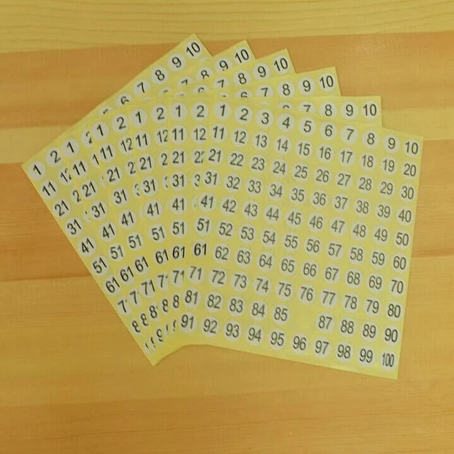 15 Sheets 1-102 White Round Number Stickers Self Adhesive Small Garment  Labels Tags Sticker Home School Office Decoration - Stickers - AliExpress