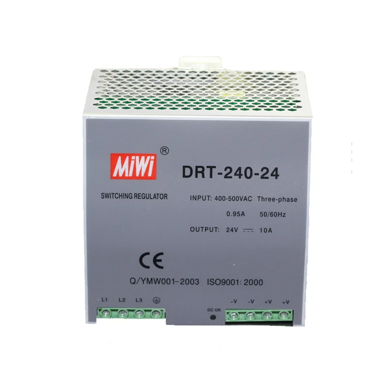 

DRT-240 Power Unit Output DC24V,48V AC DC 3 phase Input Din-Rail Switching Power Supply Power Source 240W Din Rail SMPS