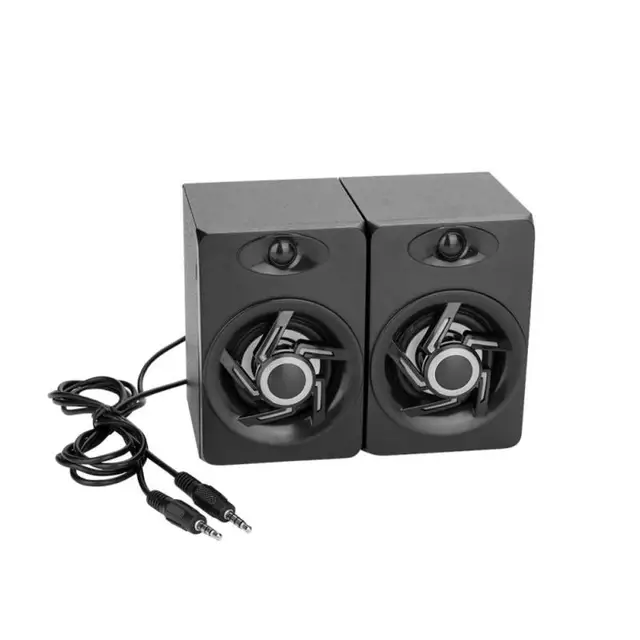 SADA Mini LED Light Speaker Bass Stereo Speaker for Desktop Computer Phone 3.5mm