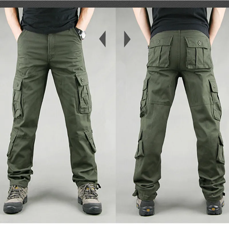 Cargo,Military Cargo,Men Casual Pants Spring Cotton Army 8 Pockets