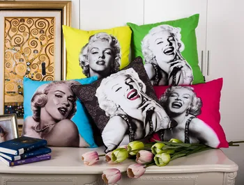 

Marilyn Monroe Audrey Hepburn Micro Plush Suede Home Decor cushion Linen cotton pillow sofa cushions decorative Throw Pillow