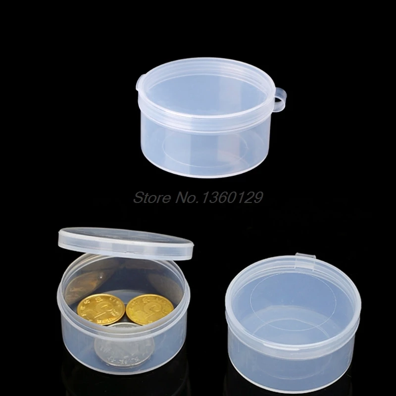

Plastic Round Clear Plastic Containers Jewelry Beads Storage Ring Box earrings Case necklace Organizer Woman Make-up Table Box
