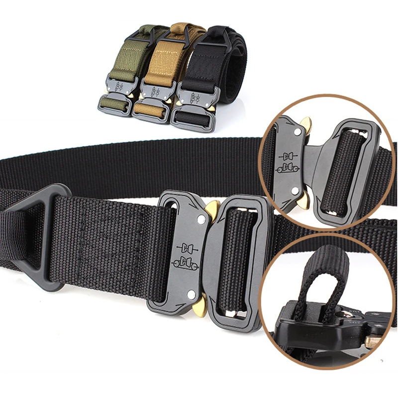 

Military Tactical Nylon Belts outdoor Molle Special police SWAT Duty Gear Men Metal Insert Buckle Patrol Survival Training Belt