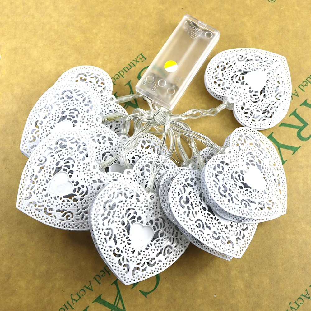 10leds Holiday lights 6.4*7.3CM Metel Heart fairy led string lights battery operated Christmas wedding Girl Mirror decoration JQ 10leds Holiday lights 6.4*7.3CM Metel Heart fairy led string lights battery operated Christmas wedding Girl Mirror decoration JQ