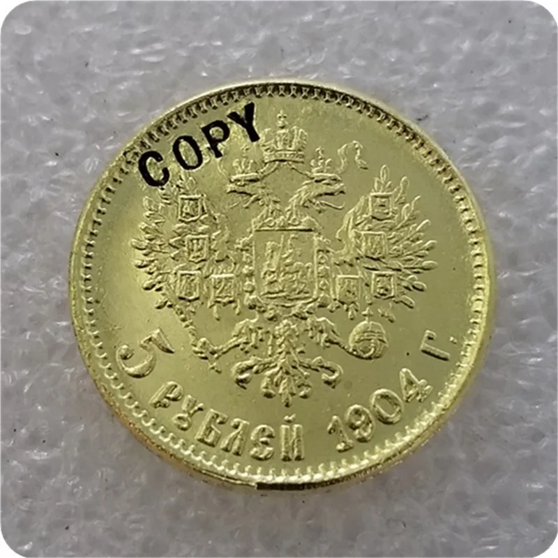 Копия копии 14 X(1897-1911) Россия 5 рубль царя Николая II золотая монета КОПИЯ