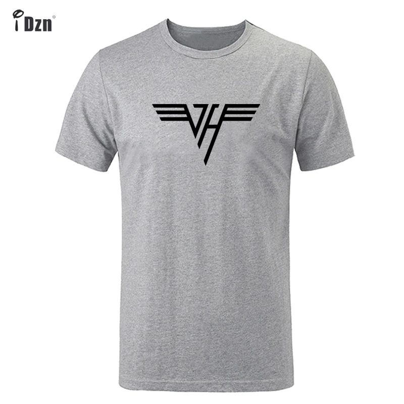 Летняя мужская футболка унисекс футболка с короткими рукавами серая футболка с графическим принтом группы Ван Хален для мальчиков хлопковые футболки, топы, одежда S-3XL - Цвет: Gray