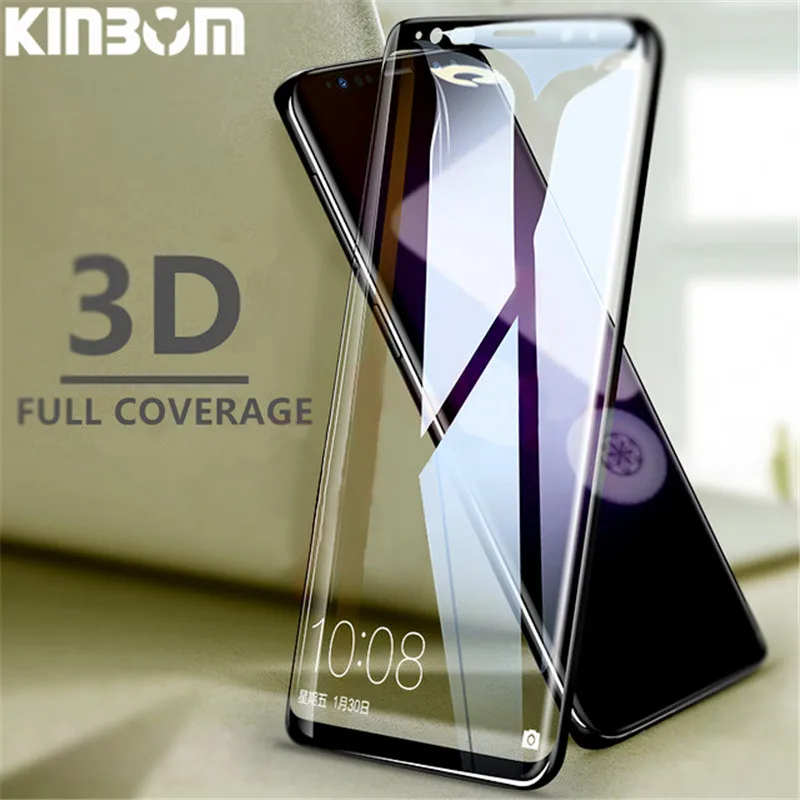 

KINBOM 3D Full Curved Edge For Samsunf Galaxy S8 S9 Screen Protector High Definition Glass Film For Galaxy S8 S9Plus Front Film