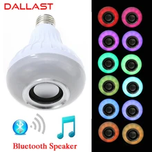 LED Wireless RGB Bluetooth Speaker Bulb E27 85V-265V LED RGB Light Music Playing Lamp With Remote Control DALLAST