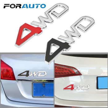 

3D Metal For Car Tail Rear Side Windshield Fender Four Wheel Drive Truck Emblem Badge Decal 4WD Logo Reflective Car Sticker