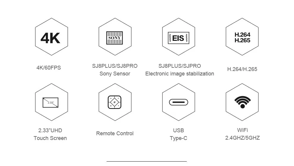 SJCAM SJ8 Pro Экшн-камера 4K 60FPS WiFi SJ8 Plus Спорт DV Дайвинг 30 м водонепроницаемый 2,3" сенсорный экран открытый удаленный Cam SJ8 Air