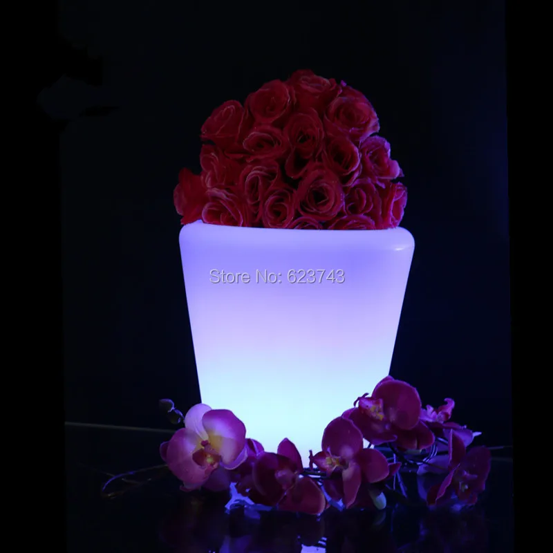 Waterproof H29CM Multipurpose 16 Colors change LED Round S flower pot rechargeable LED glow Ice Bucket with remote control