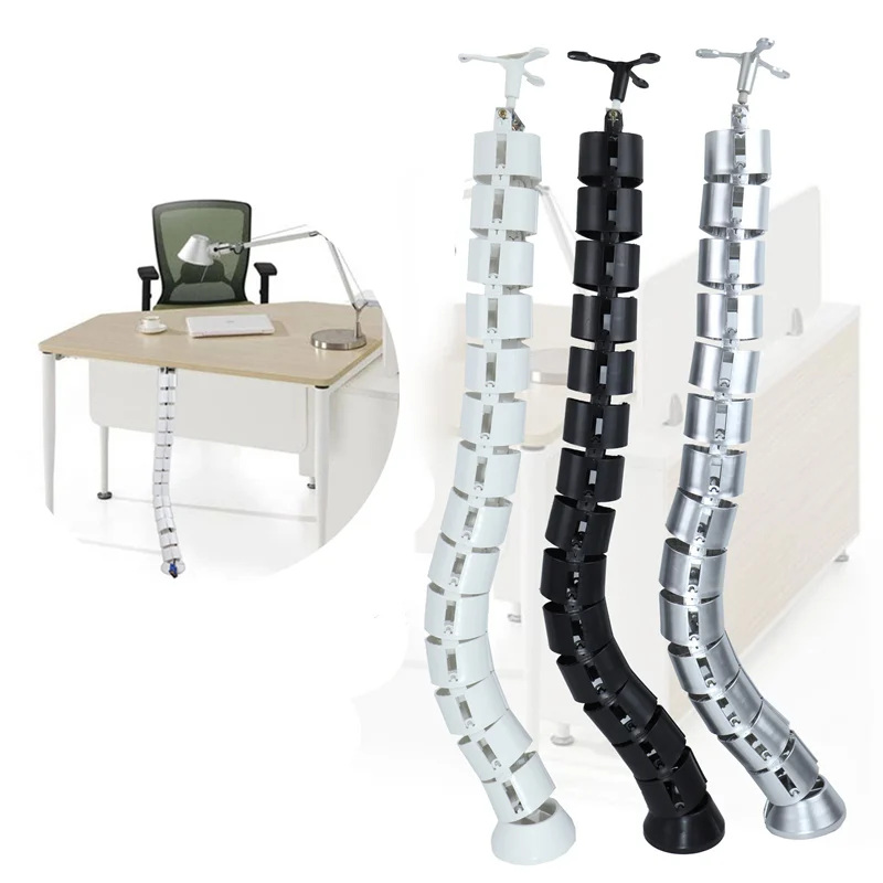 

1 Set of Desk Round Cable Organizer Ground Fixed Line Pipe for Cable Finishing Organizer Computer Line Storage