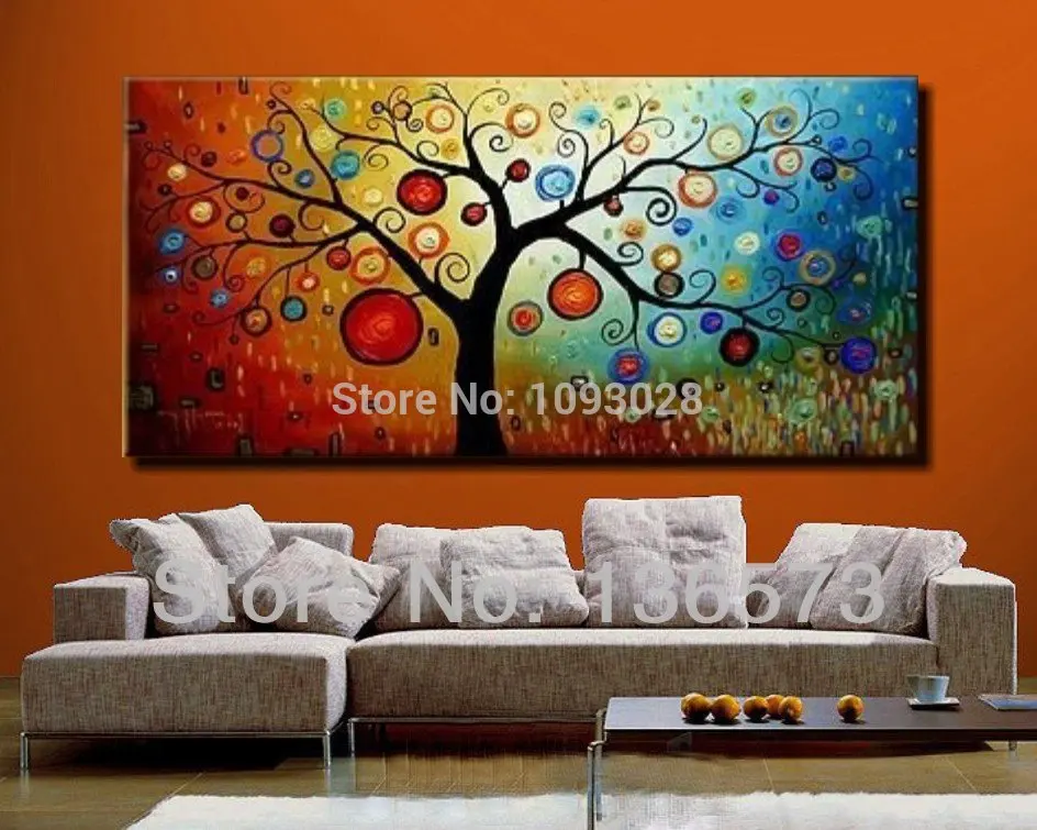 

Hand painted modern abstract money tree canvas wall art oil painting on canvas huge home decoration unique gift artwork pictures