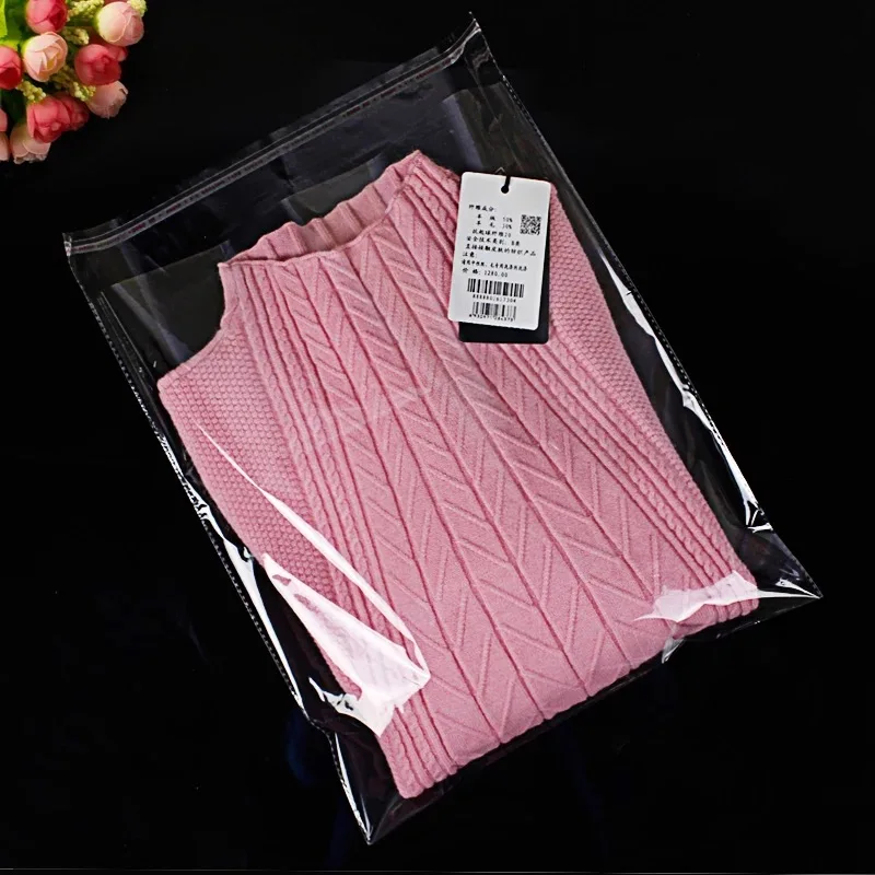 

Clear OPP Gift Bags Poly/Cellophane Bags 100pcs 18x30/20x40/35x45+4cm Transparent gift Plastic packaging bags Self Adhesive Seal