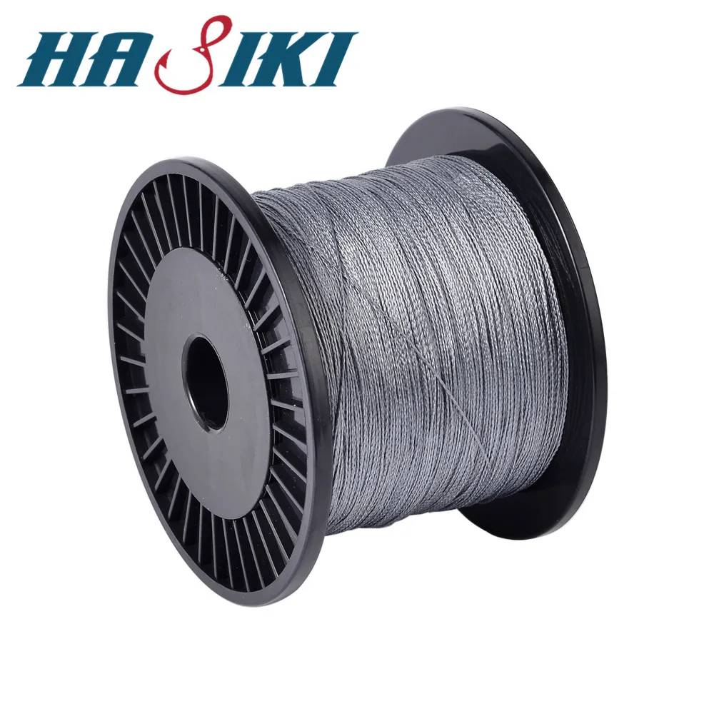 HASIKI 500m/Roll Gray PE Fishing Line Super Power Backing Line 100 Fly