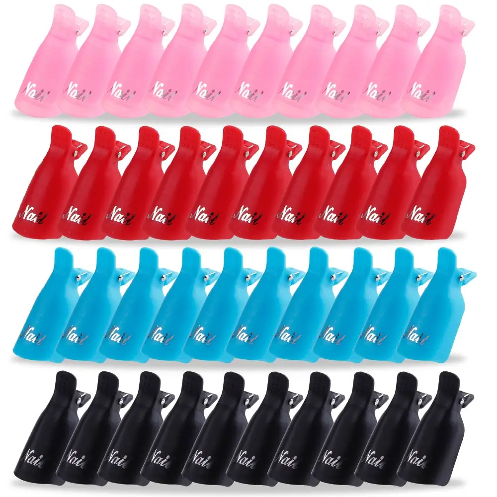 

10PCS Plastic Nail Art Soak Off Cap Clips UV Gel Polish Remover Nail Cleaner Wrap Tools Nail Degreaser for Manicure Nail Capsule