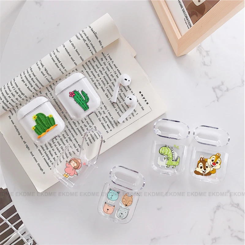 Жесткий ПК чехол с розовой улыбкой клубникой и кристаллами для Airpods прозрачный С