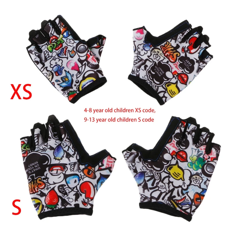 2pcs Children Kids Cycling Gloves Half-Finger Breathable Outdoor Sports Bicycle