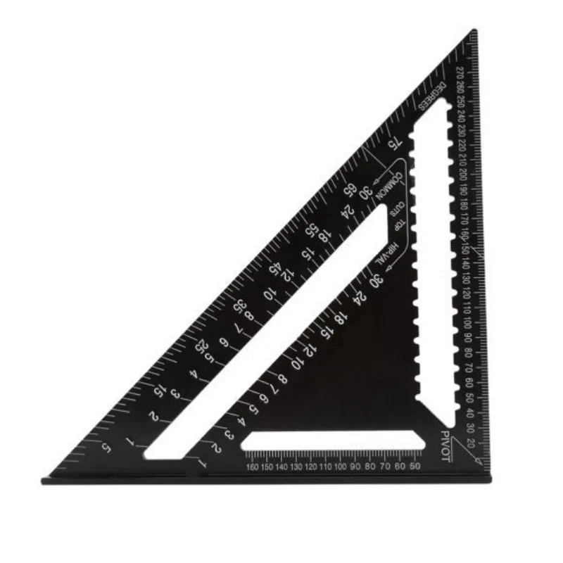 Алюминиевый сплав треугольник угол линейки 90 градусов транспортир квадратная скорость плотник обрамление измерительный макет - Цвет: B