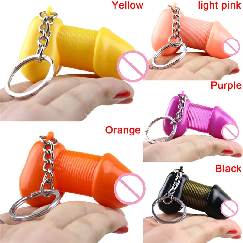 Man Cock Key Rings Male Genitalia Key Chain For Lovers Sexy Dick Keyring Jewelry Bag Individual Keychains For Couples