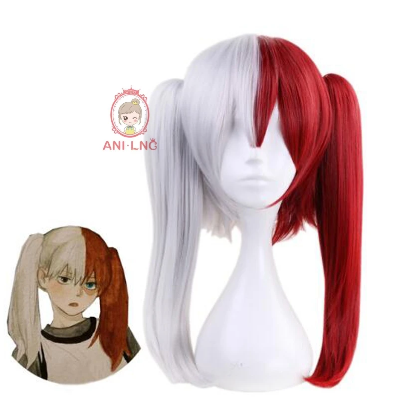 Длинный Todoroki Shoto головной убор с париком Anilnc My Hero actoria Cosplay + одна кепка| |