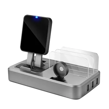 

5 in 1 Port USB US EU Plug 2.4A USB Charging Station With Phone Wireless Charger And for iWatch MP3 Samsung S8 cameras QC 3.0