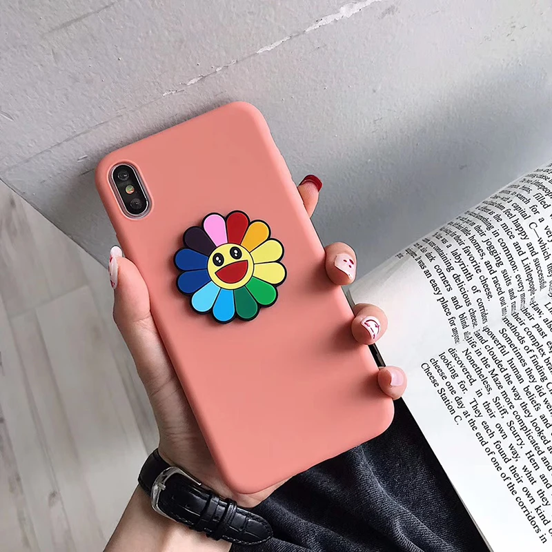Роскошный мягкий силиконовый чехол с 3D рисунком подсолнуха для iphone 7 8 6 plus X XR XS MAX