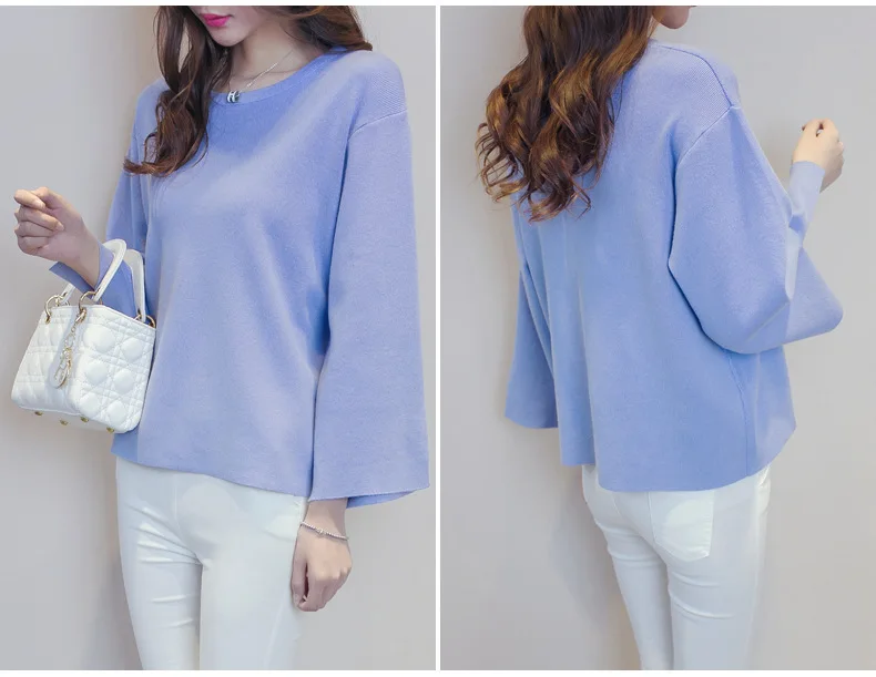 5 Color Round Neck Knitted Sweater Women 2017 Autumn Winter Fashion Pullovers Split Cuff Loose Jumper Female Oversize Sweater 5 Color Round Neck Knitted Sweater Women 2017 Autumn Winter Fashion Pullovers Split Cuff Loose Jumper Female Oversize Sweater