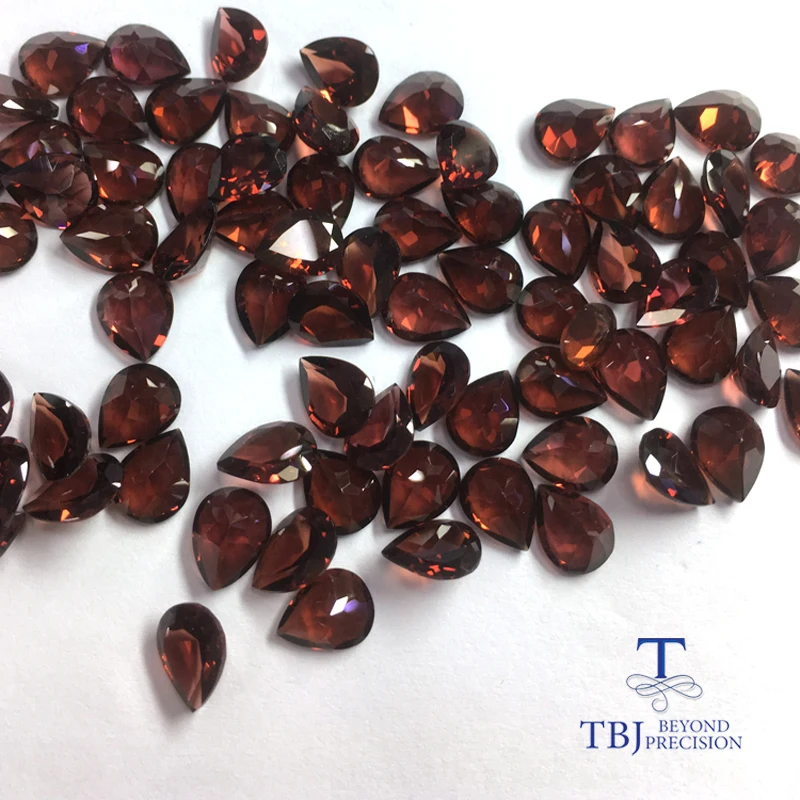 Tbj , Natural red Mozambique loose gemstone pear 7*9 mm 3.75ct two piece one set for silver gemstone jewelry usd22.99/set .