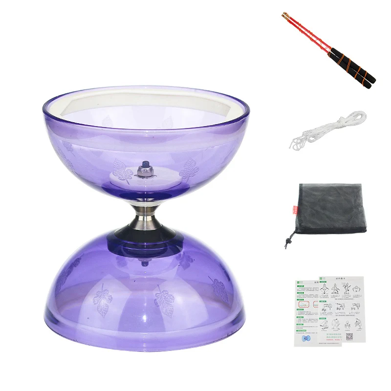 L-Purple Подшипник diabolo игрушки профессиональный набор Diabolo упаковка с веревочной сумкой Китай - Цвет: L-Purple