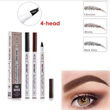Music Flower Горячая Карандаш для бровей брови Водонепроницаемый вилка наконечник брови татуировки ручка 4 заостренными носками эскиз брови ручка 3 цвета