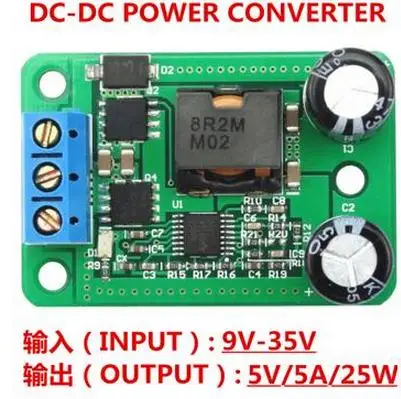 DC-DC понижающий модуль 24 v/12 v до 5 v/5 a Блок питания(9-35 v) замена в 055 l super LM2596S