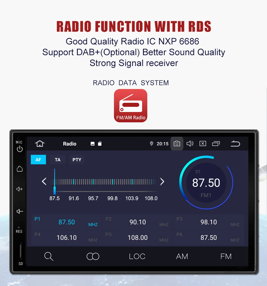Best KANOR 7" 2Din 1024*600 Android 8.1 2 din Universal Car Radio For Nissan GPS Navigation BT Radio Stereo Audio Player(No DVD) 3