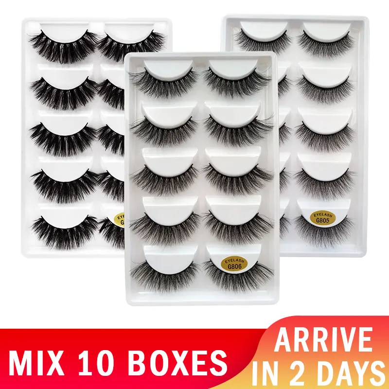 50 pairs Eyelashes Wholesale Mink Eyelashes Natural Long False Lashes Makeup 3D Mink Lashes Full Fake Eyelash Extensions