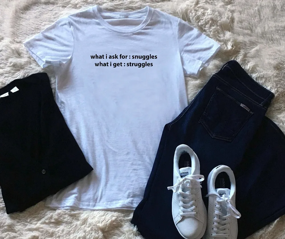 То что я прошу: snuggles What i get: Fight футболка женская мода гранж эстетика tumblr винтажный