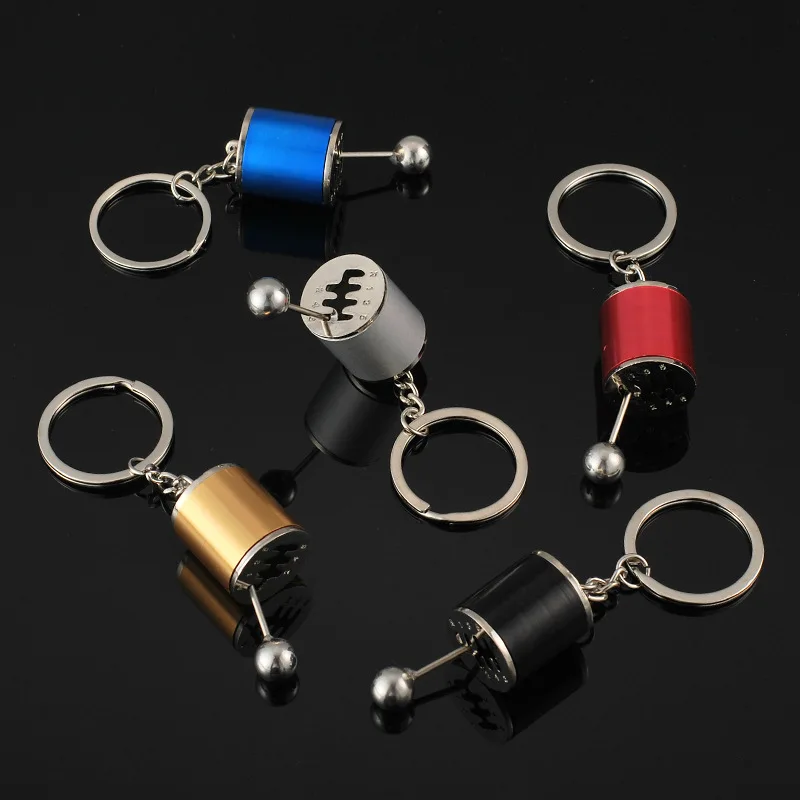 

Car Keychain Gear Shift Knob Type Car Modified Key Ring Auto Metal Key Chain Keyring car-styling Red Yellow Silver Blue Black