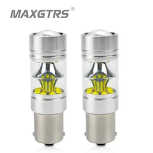 2x S25 1156 BA15S 1157 BAY15D P21W 7440 7443 W21W 100W CREE чип Автомобильный светодиодный обратный светильник резервного копирования светодиодный светильник, задних фонарей, фонарей указателей повтора и сигнальная лампа