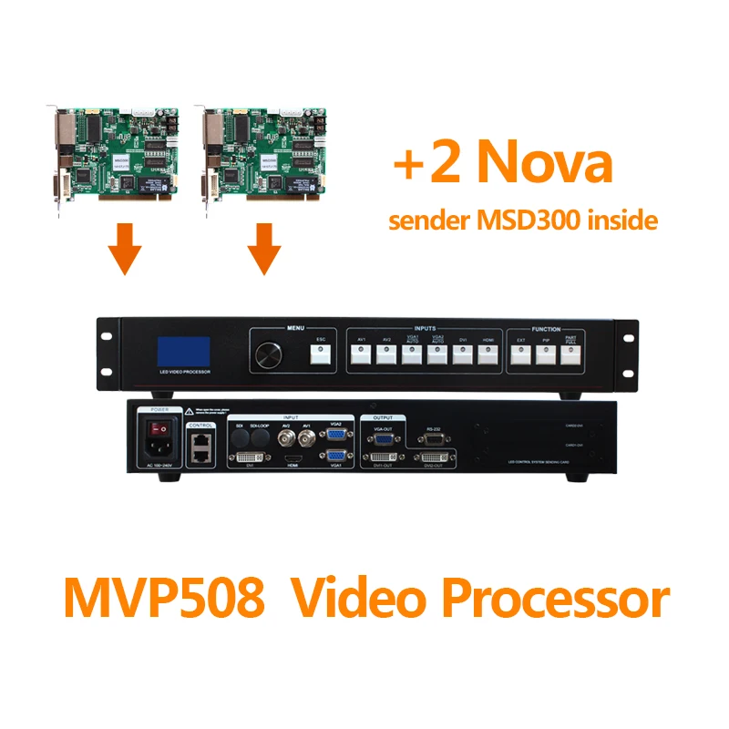 ams-mvp508 видео процессор с 2 nova msd300 Отправка карты для полноцветной P2.5 P3 P4 P5 P6 P10 светодиодный экран