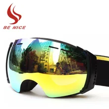 Benice лыжные очки Брендовые профессиональные двойные линзы противотуманные UV400 большие сферические лыжные очки снежные очки принимаются очки для близорукости