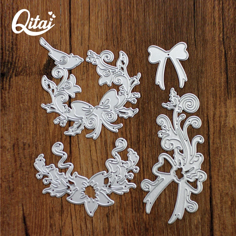 

High Quality 4pcs/lot Scrapbook DIY Bow-knot Bird And Flower Production Tool Cutting Template Cutting Die Cutter D12