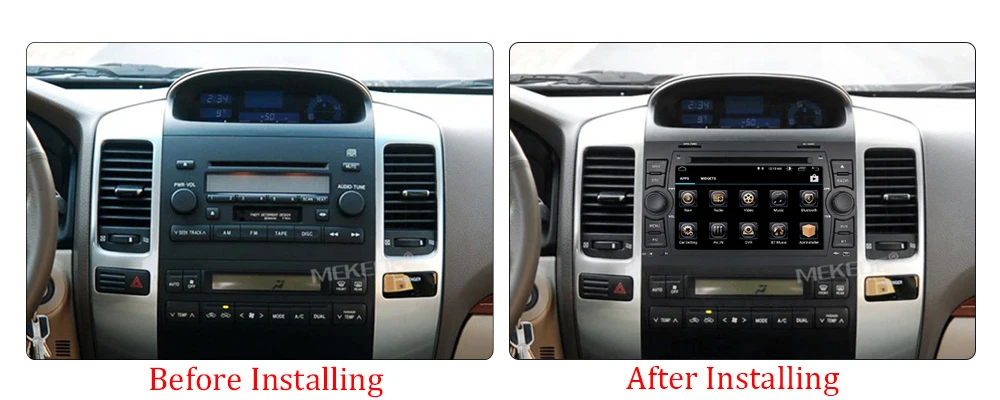 Perfect MEKEDE 1024x600 HD Car Multimedia player 2 din Auto DVD android 8.1 7 Inch For Toyota/Prado 120 2004-2009 Radio GPS BT RDS 3
